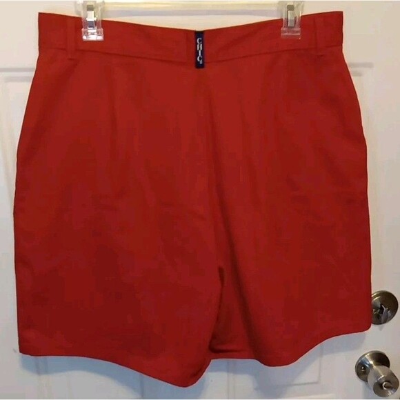 CHIC Women’s Red Shorts Size 18 High Waisted Designer Summer Casual Stretch - Picture 8 of 8